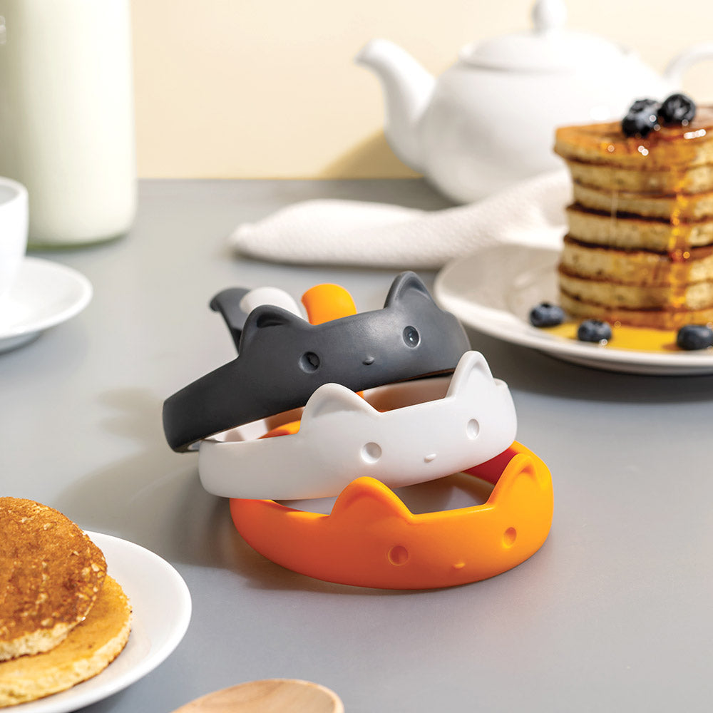 Cat-Shaped Egg Rings – Set of 3